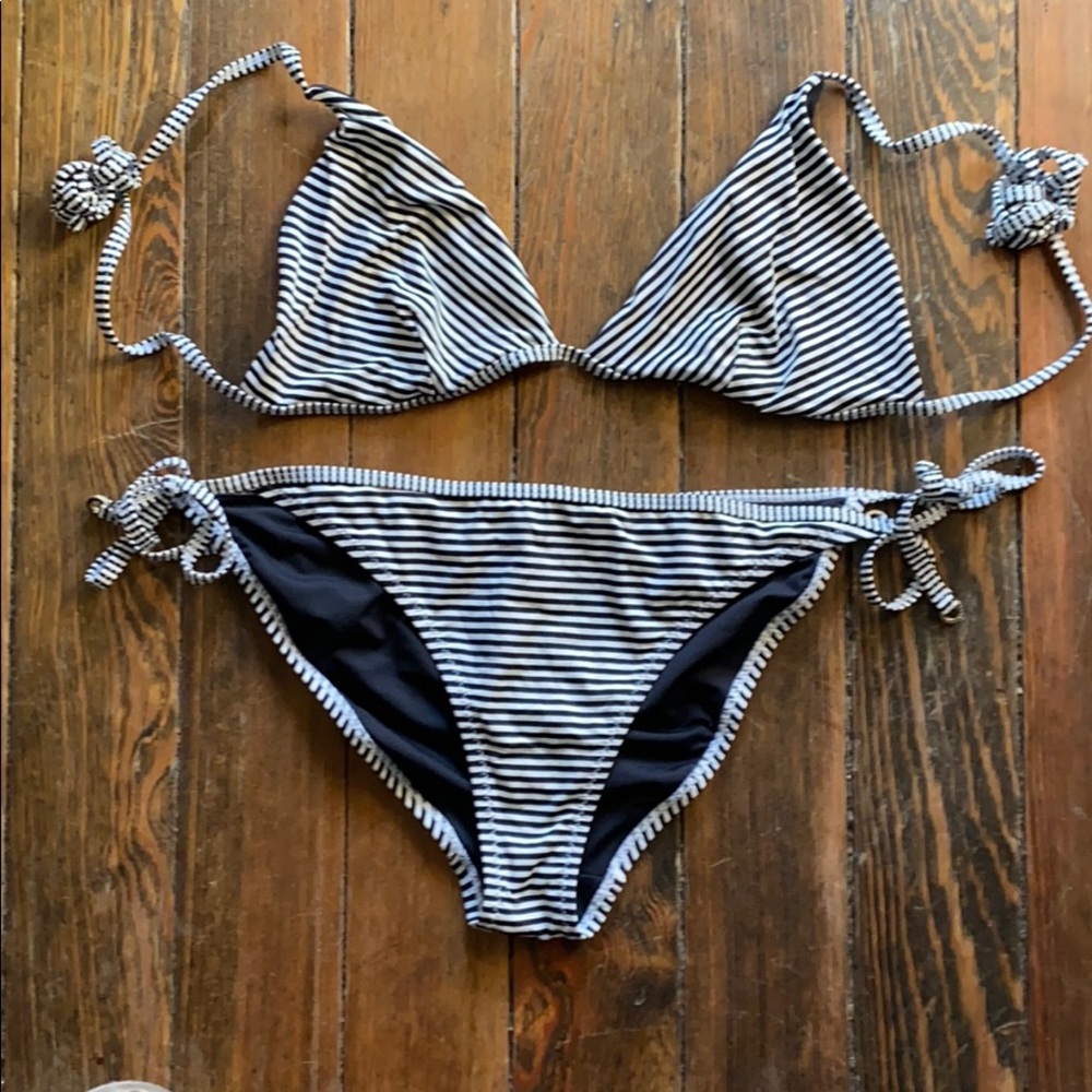 REISS Venice Stripe T-Triangle Bikini - Size Large